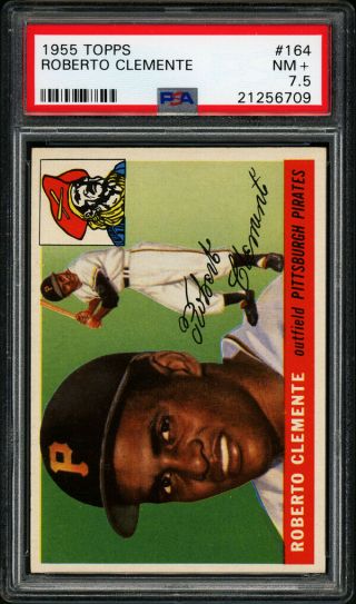 1955 Topps 164 Roberto Clemente Rc (hofer) Pirates Psa 7.  5 Nm,  Centered Rookie