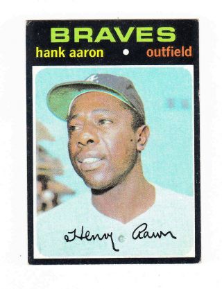 Hank Aaron 1971 Topps Baseball Card 400 Exmt,