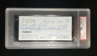 Dom Dimaggio Psa/dna Signed Autographed Check Vintage Boston Red Sox