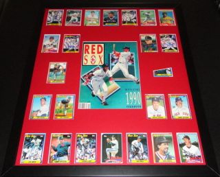 1990 Boston Red Sox Team Signed Framed 20x24 Yearbook Display Clemens Boggs,  22