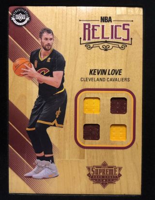 Kevin Love 2016 - 17 Upper Deck Supreme Hard Court Relics Jersey Game Floor