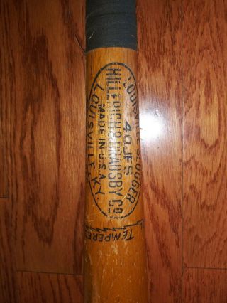 Rare Rare Hickory Wood Jimmie Foxx Bat 40jfs Louisville Slugger 1930 