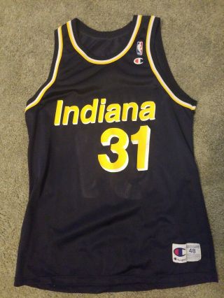Reggie Miller Indiana Pacers Champion Nba Basketball Jersey Sz 48 Xl Vtg.