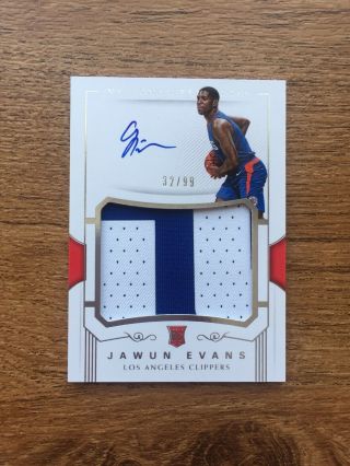2017 National Treasures Jawun Evans Rookie Auto Patch Rc Rpa /99