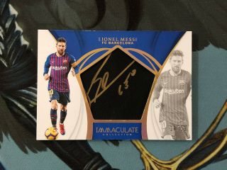 2019 Immaculate Lionel Messi Soccer Swatch Signatures Auto Gold 10/10 Jersey 1/1