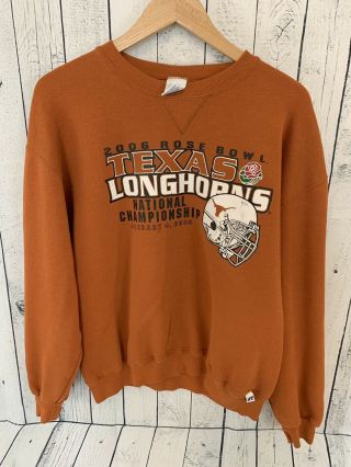 Texas Longhorns 2006 Rose Bowl National Championship Crew Sweatshirt Size Large