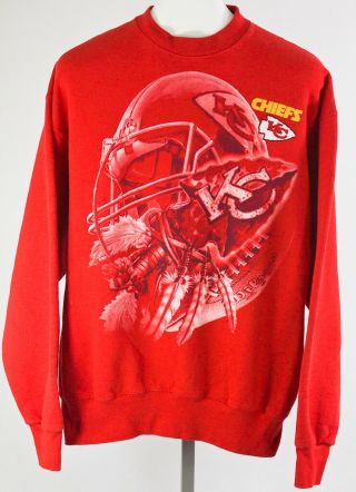 Vintage Nfl Kansas City Chiefs Pro Player Crew Neck Sweater Red Size Xl