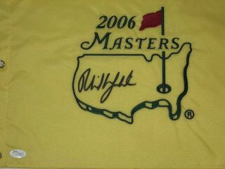 PHIL MICKELSON Signed Authentic 2006 Masters Flag - JSA Full Letter 2