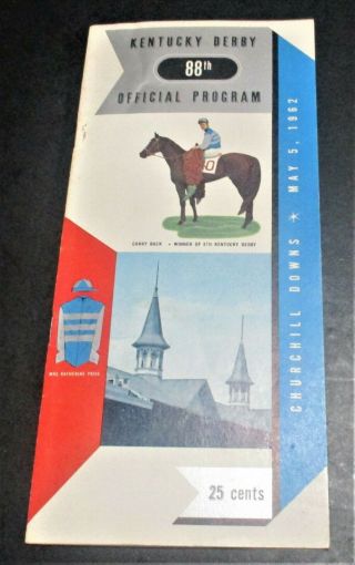 1962 Kentucky Derby Program - Unmarked - - Very Close To