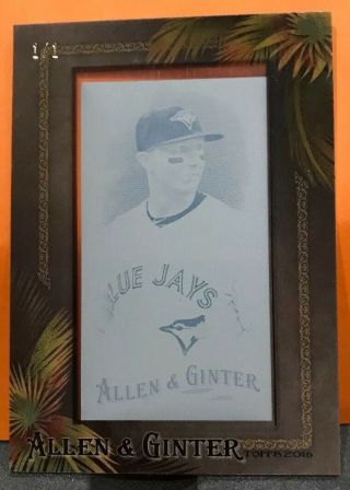 2016 Allen & Ginter Troy Tulowitzki 1/1 Printing Plate Cyan One Of One