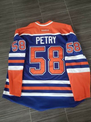 Jeff Petry 2011 - 12 Nhl Edmonton Oilers Game - Worn Retro Blue Jersey Meigray Loa