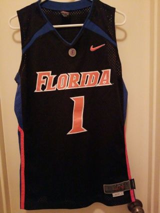 Pre - Owned Nike Elite Dri - Fit Florida Gators 1 Basketball Jersey Small