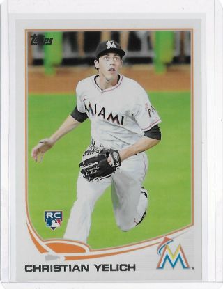 2013 Topps Update Christian Yelich Rc Rookie Us290 Marlins Brewers
