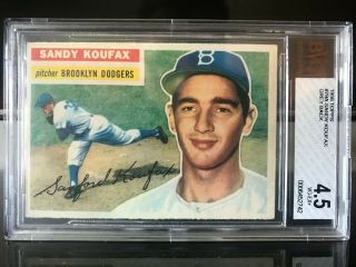 1956 Topps Sandy Koufax 79 Hof Dodgers (gray Back) Bvg 4.  5 Vg - Ex,