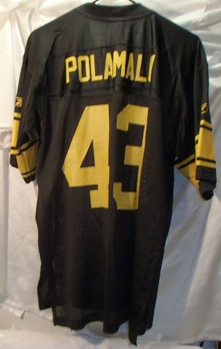 Pittsburgh Steelers Troy Polamalu Black Reebok Football Jersey Mens Size Medium