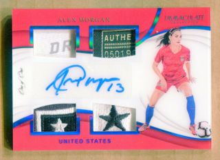 2018 - 19 Immaculate Soccer Alex Morgan 1/1 Tag Star Patch Autograph Usa World Cup