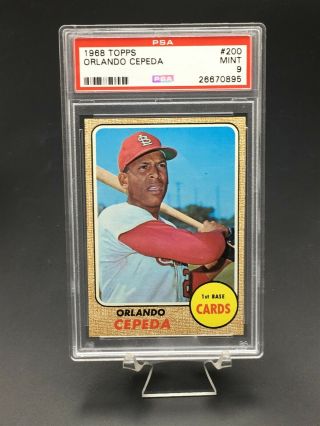 1968 Topps Baseball Orlando Cepeda Hof Psa 9 200 St Louis Cardinals