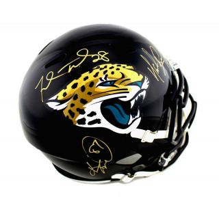 Brunell,  Taylor and McCardell Signed Jacksonville Jaguars Full Size Speed Helmet 2