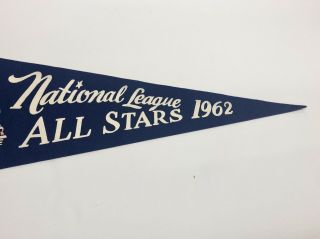 1962 NATIONAL LEAGUE ALL - STAR PENNANT WRIGLEY FIELD SCROLL VG EX COND 3