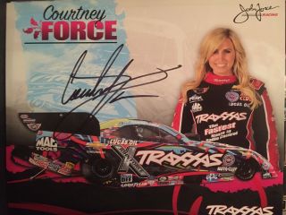 Courtney Force Autographed 2015 Hero Card And Nhra Signed Proof Pic