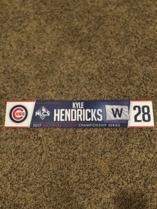 Chicago Cubs Kyle Hendricks Game 2017 Nlcs Locker Plate