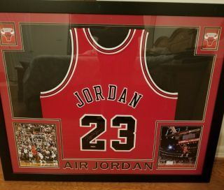 Michael Jordan Signed Framed Jersey Mitchell & Ness Upper Deck Authenticated