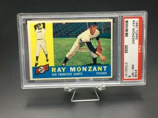 1960 Topps Baseball Ray Monzant Psa Nm - Mt 8 338 Sf Giants Reg Set Break