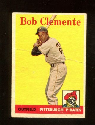 1958 Topps Bob Clemente 52 (300.  00) Vg Ut677