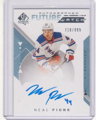 Neal Pionk Rc Ud Sp Authentic 2018 - 19 Future Watch Auto /999