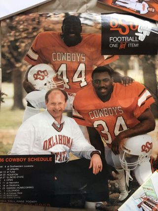1986 Oklahoma State Football Poster F.  Thurman Thomas And Mark Moore