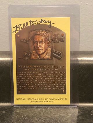 Bill Dickey Signed Auto Hall Of Fame Plaque York Yankees.