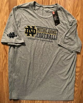 Notre Dame Football Team Issued Under Armour Shirt Xl