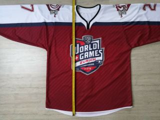 KHL World Games Dinamo Dynamo Riga Game Worn Latvia Latvija Ice Hockey Jersey 3