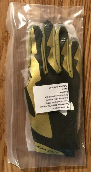 Notre Dame Football 2016 Shamrock Series Army Team Issued Gloves Bag XL 4