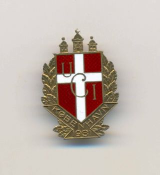 Uci 1931 World Cycling Championships Kobenhavn Denmark Official Pin Badge Silver