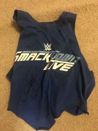 Charlotte Flair Event Worn Autographed Smackdown Shirt Survivor Series 2017 Wwe
