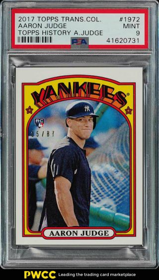 2017 Topps Transcendent History Aaron Judge Rookie Rc /87 1972 Psa 9 Mt (pwcc)