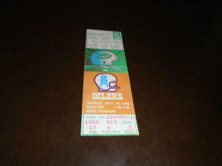 1968 Oilers At York Jets Afl Football Full Ticket Bowl Champs Namath