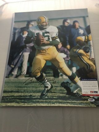 Bart Starr Signed Green Bay Packers 16x20 Photo Psa Dna