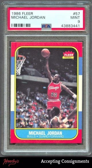 1986 - 87 Fleer 57 Michael Jordan Rookie Rc Psa 9 Bulls