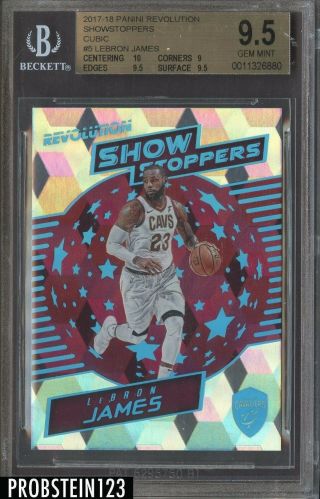 2017 - 18 Panini Revolution Showstoppers Cubic 5 Lebron James /50 Bgs 9/5