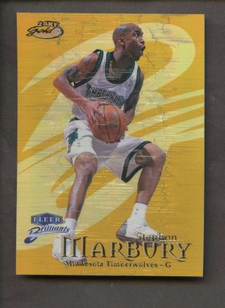1998 - 99 Fleer Brilliants 24kt Gold Stephon Marbury Timberwolves 19/24