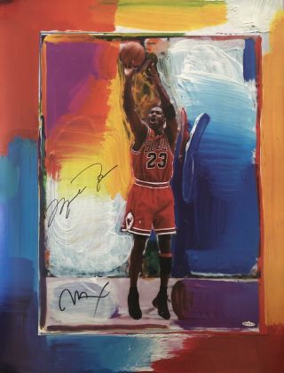 Michael Jordan / Peter Max Signed Print 141/423 Limited Ud Hologram Authentic