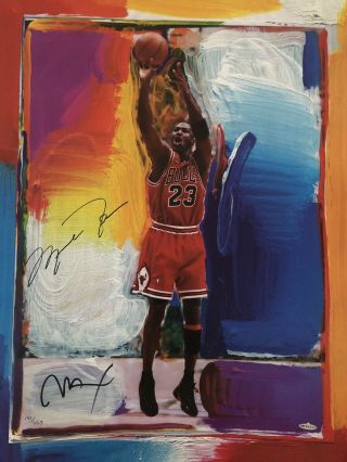 Michael Jordan / Peter Max Signed Print 141/423 Limited UD Hologram Authentic 6