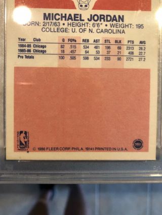 1986 Michael Jordan Rookie Card PSA 8 6