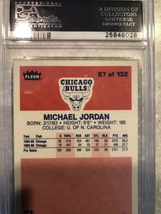 1986 Michael Jordan Rookie Card PSA 8 7