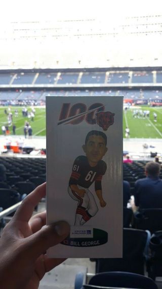 Bill George Bobblehead Chicago Bears 100 Year Giveaway 8/29/19