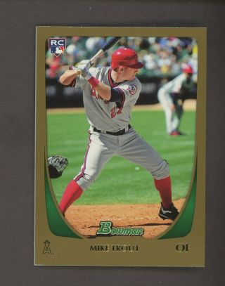 2011 Bowman Gold 101 Mike Trout Angels Rc Rookie