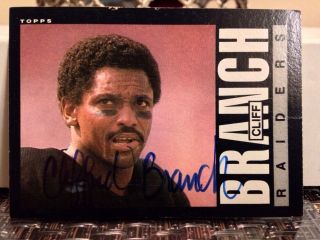 1985 Topps Football Cliff Branch Autograph Oakland Raiders