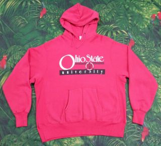 Actual 80s Vintage Ohio State University Hoodie Sweatshirt Men 